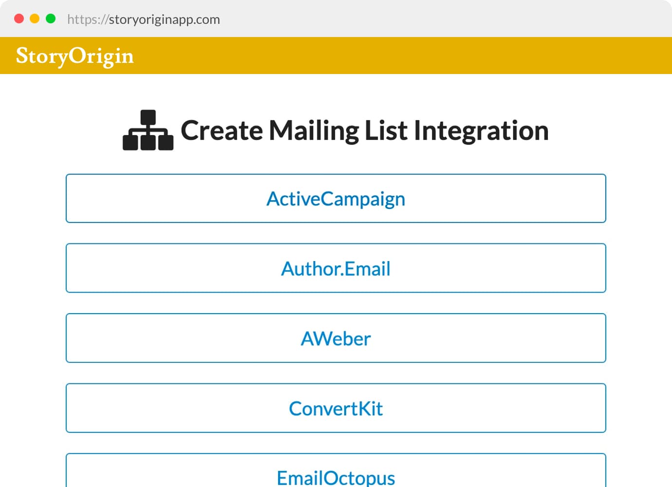 Screenshot of Integrating Mailing List